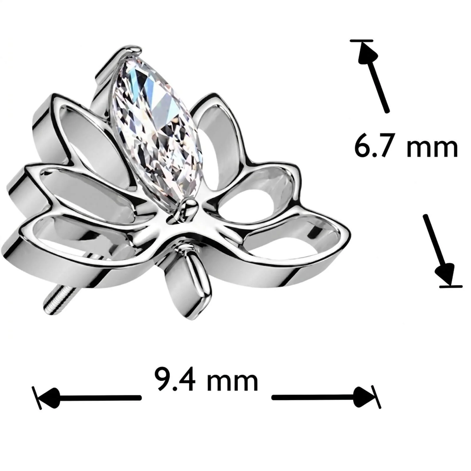 Titane Embout embout fleur de lotus zircone Enfoncer - Image 2