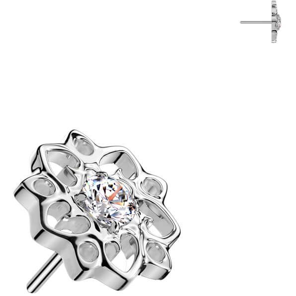 Titane Embout embout fleur zircone Enfoncer - Image 4