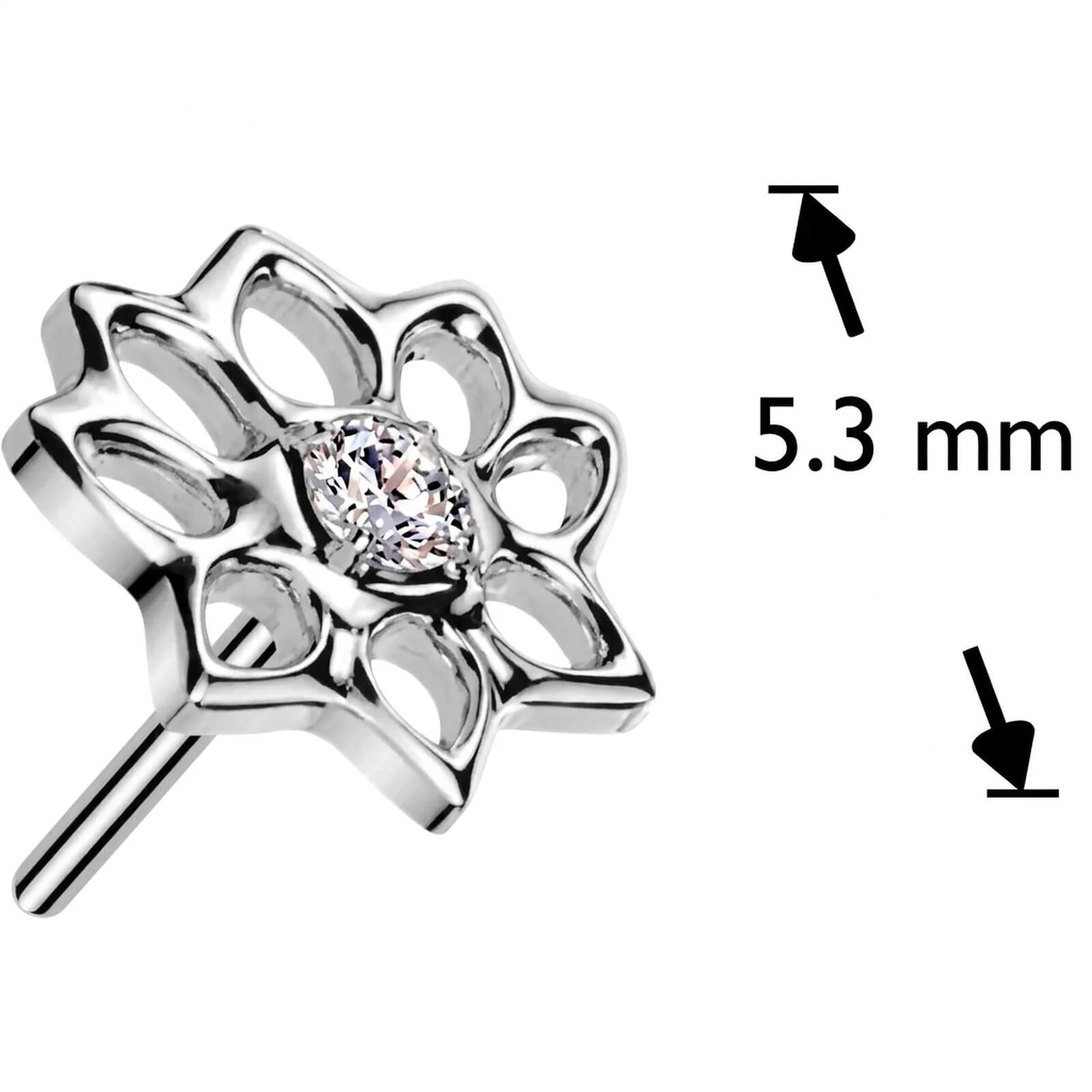 Titane Embout embout fleur de lotus zircone Enfoncer - Image 2