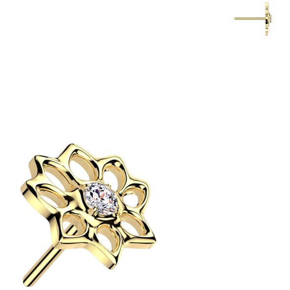Titane Embout embout fleur de lotus zircone Enfoncer - Image 3