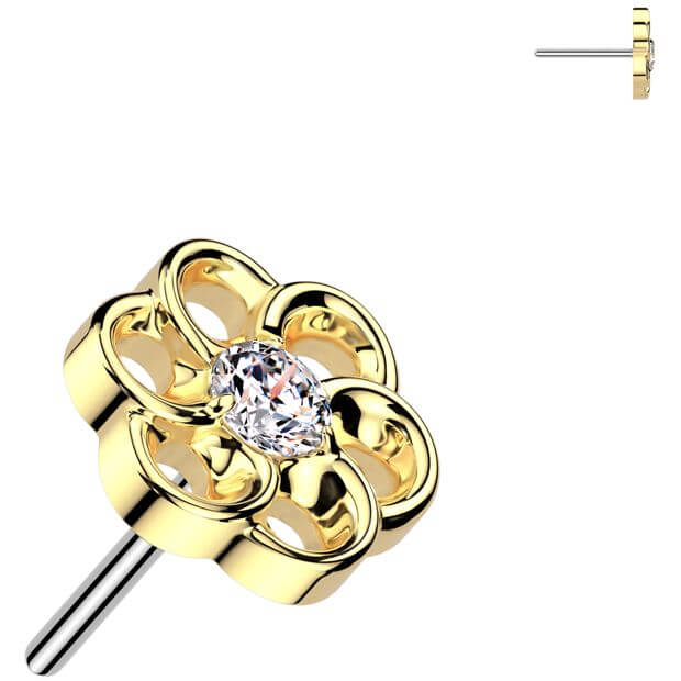 Titane Embout embout fleur zircone Enfoncer - Image 3
