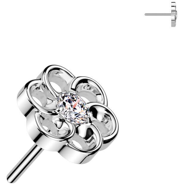 Titane Embout embout fleur zircone Enfoncer - Image 4
