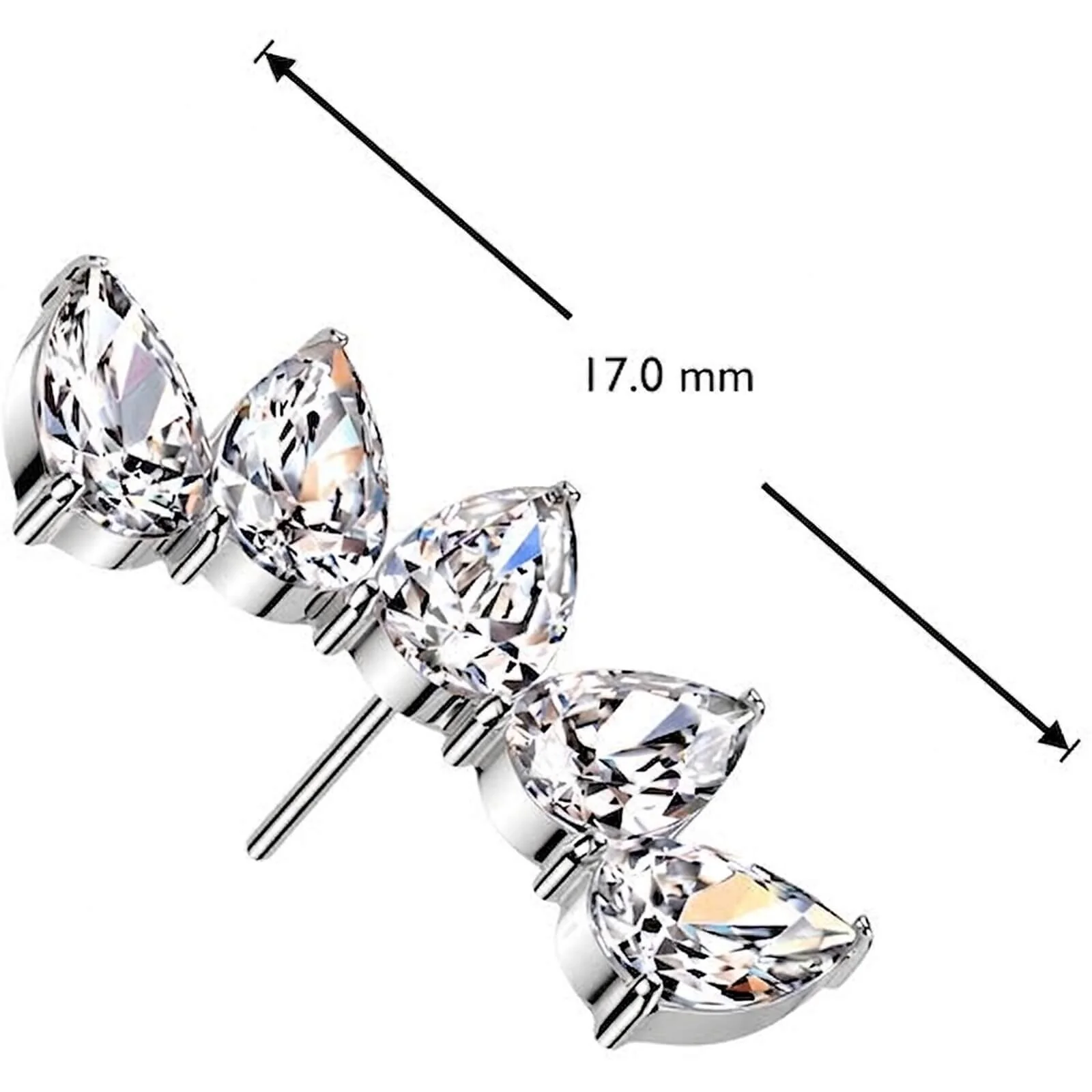 Titane Embout embout 5 zirconias en forme de larme Enfoncer - Image 2