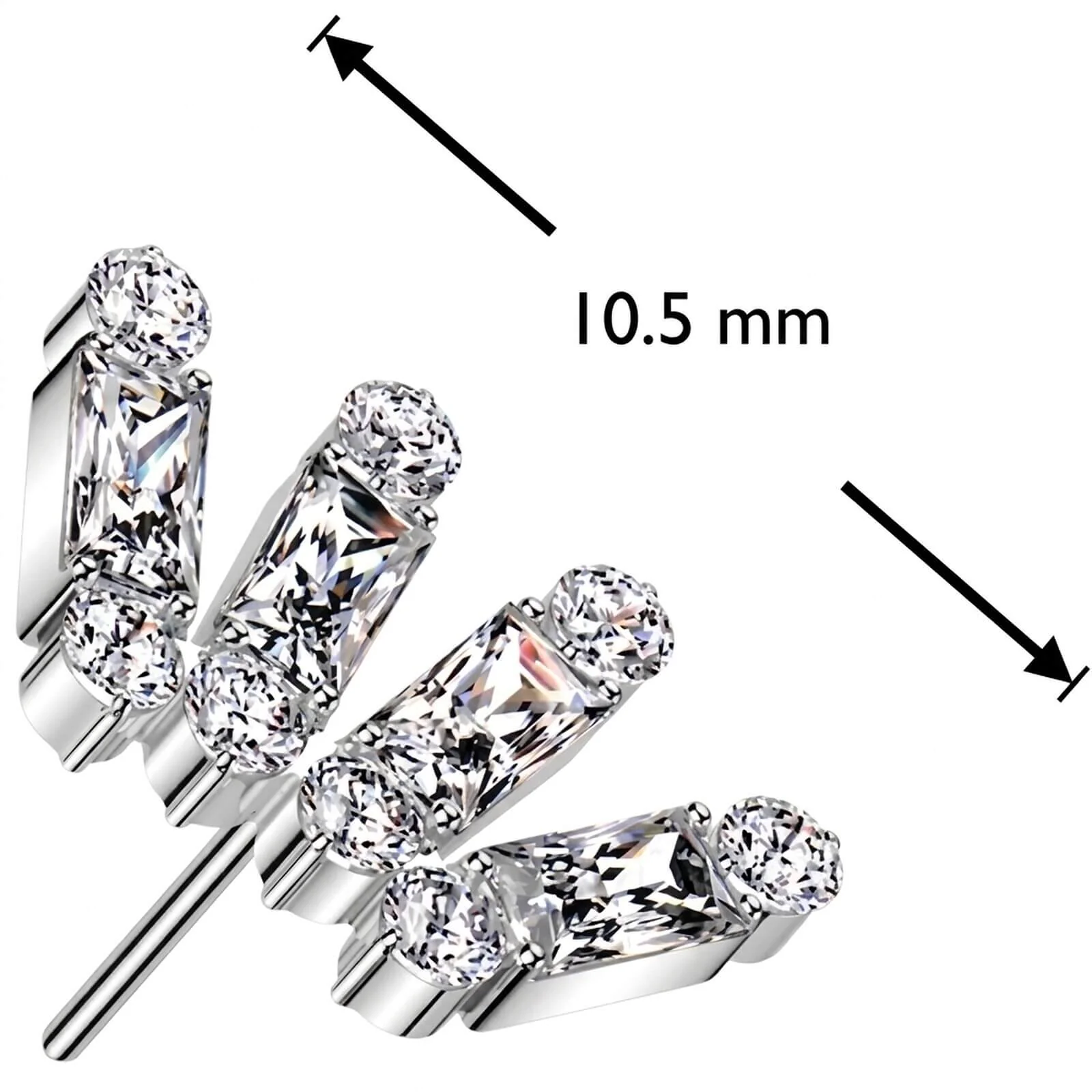 Titane Embout embout couronne zircone taille baguette Enfoncer - Image 2