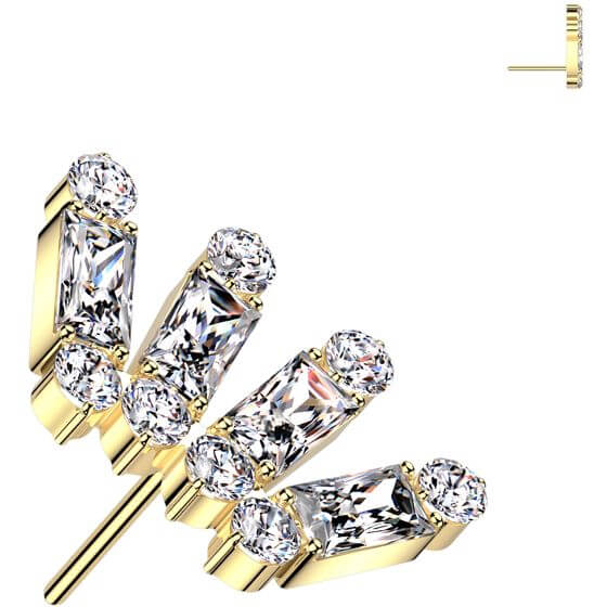 Titane Embout embout couronne zircone taille baguette Enfoncer - Image 3