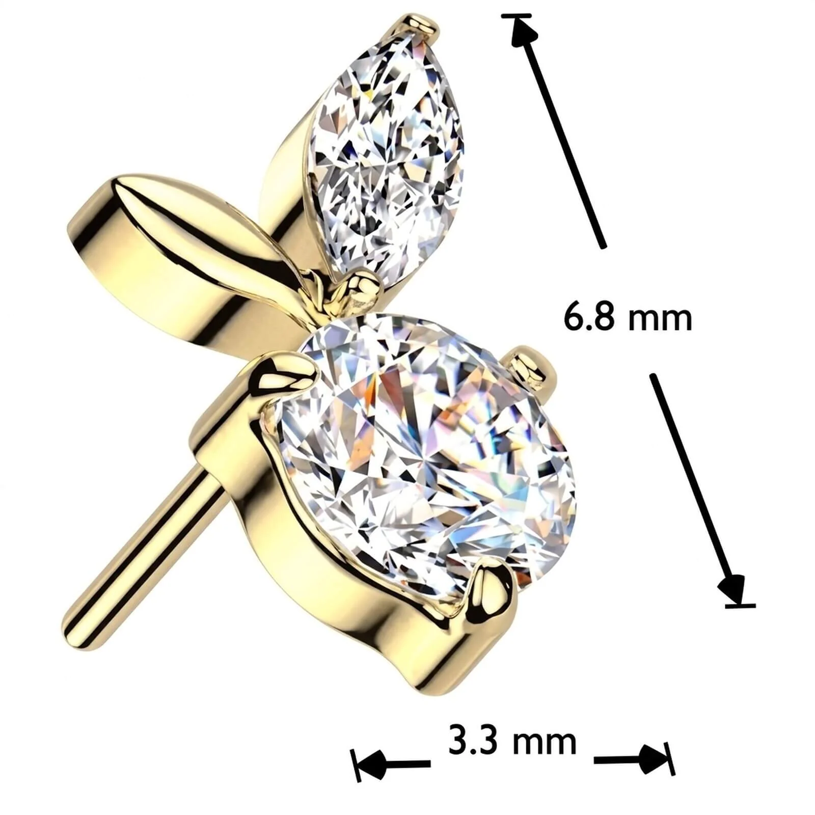 Titane Embout embout feuilles zircone Enfoncer - Image 2