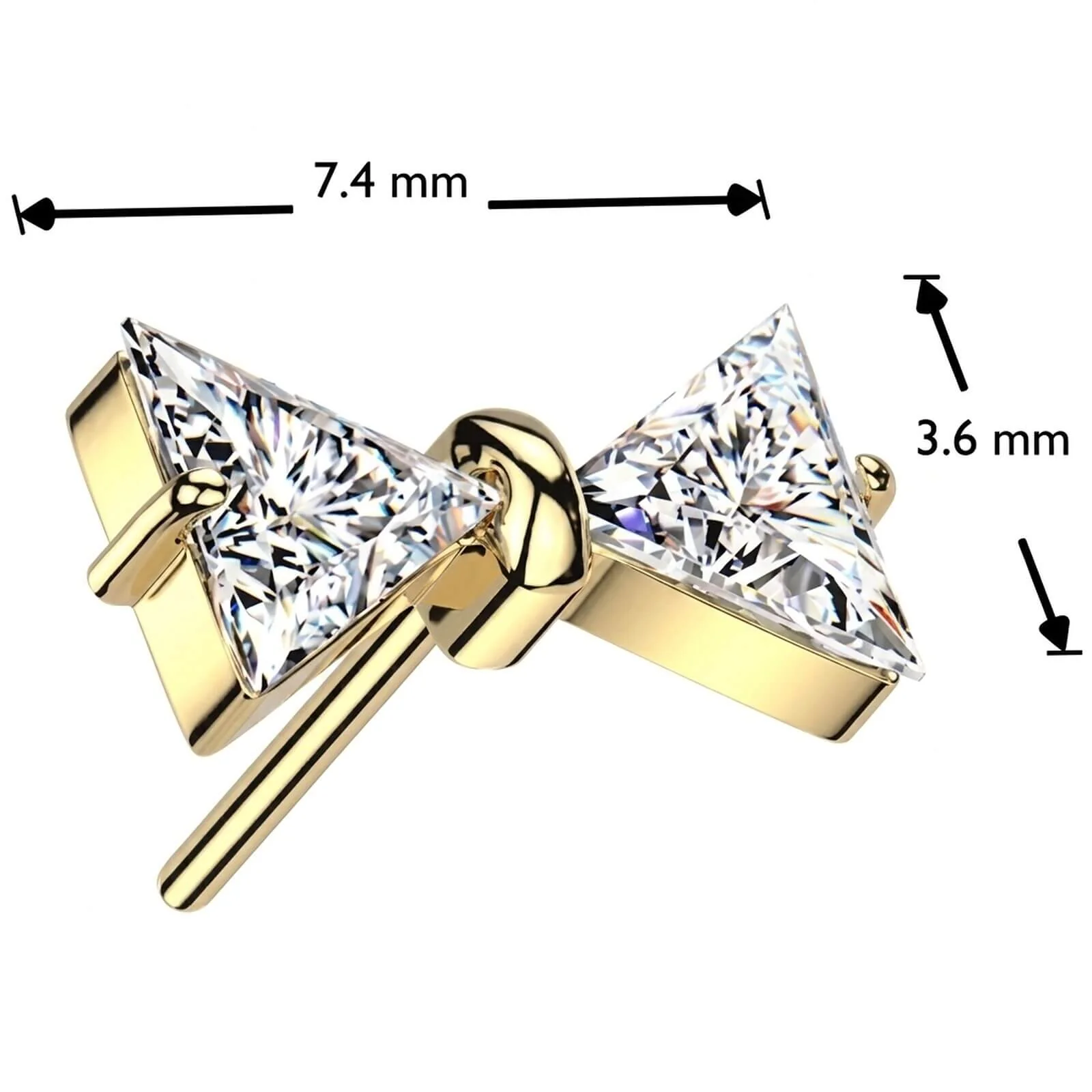 Titane Embout embout nœud papillon zircone Enfoncer - Image 2