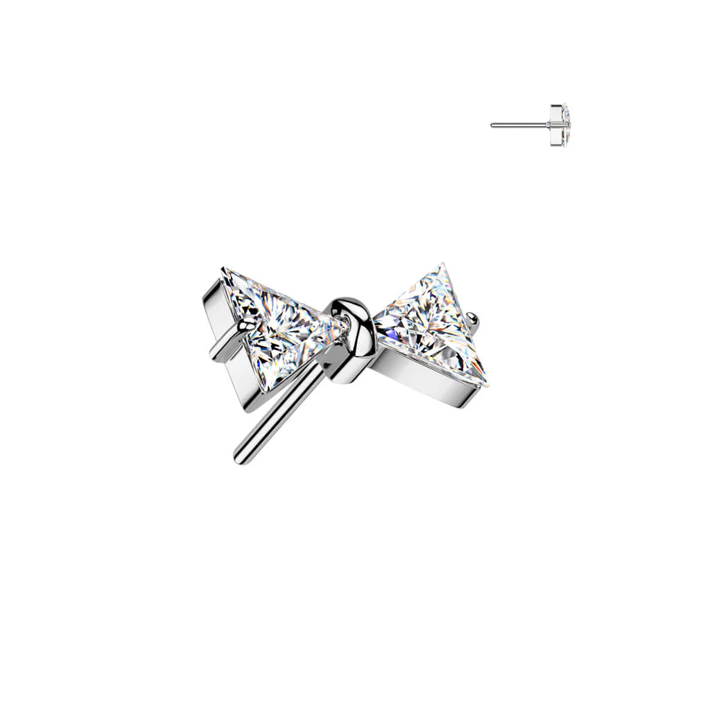 Titane Embout embout nœud papillon zircone Enfoncer - Image 4