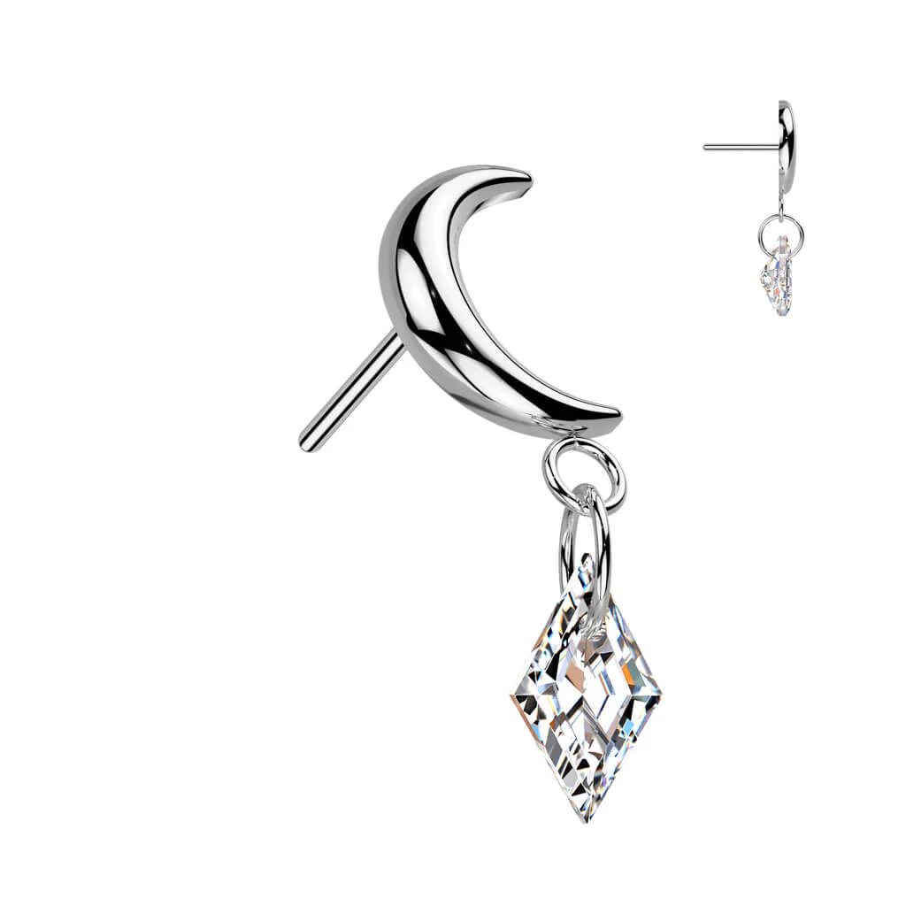 Titane Embout embout lune pendentif zircone Enfoncer - Image 4