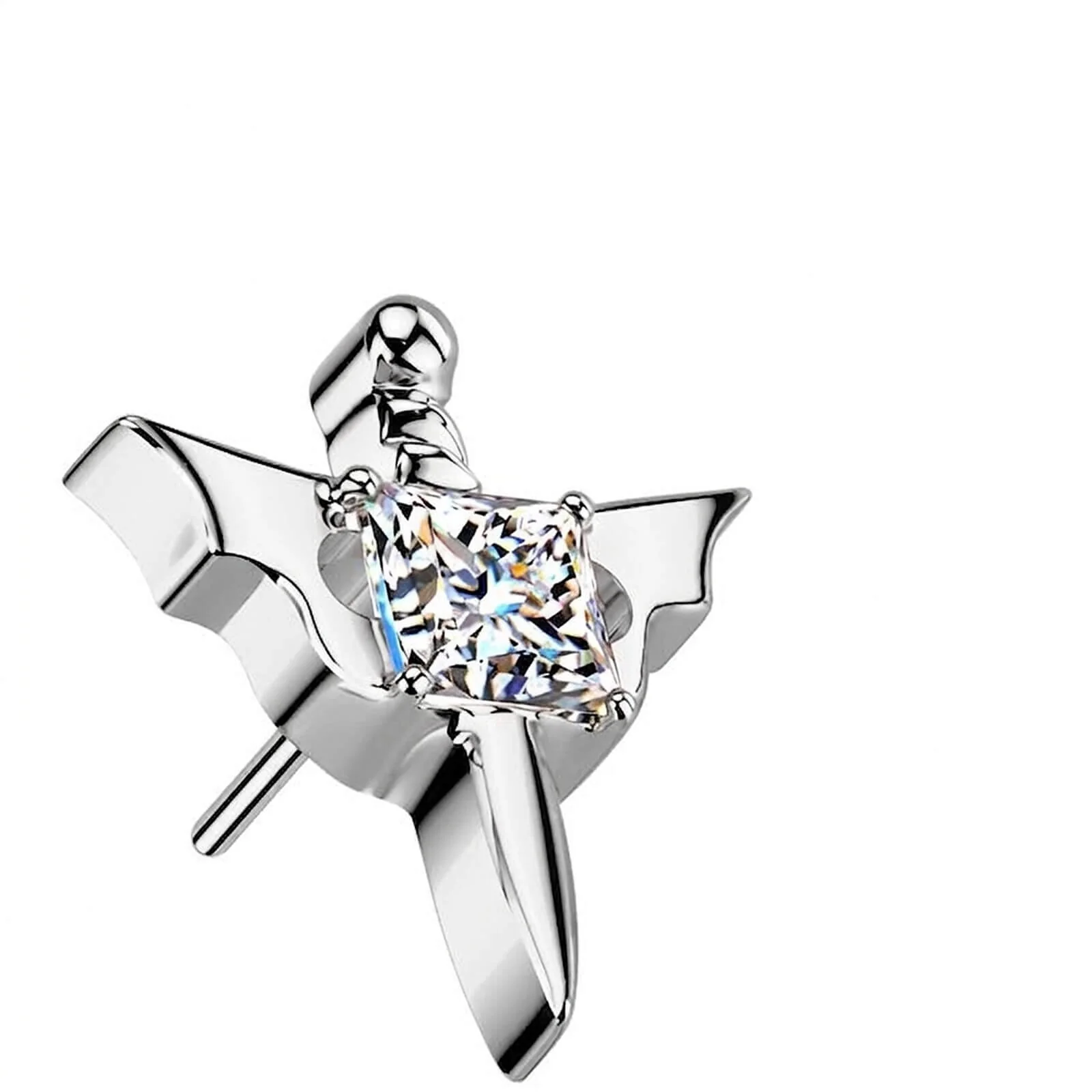 Titane Embout embout poignard ailes de chauve-souris zircone Enfoncer
