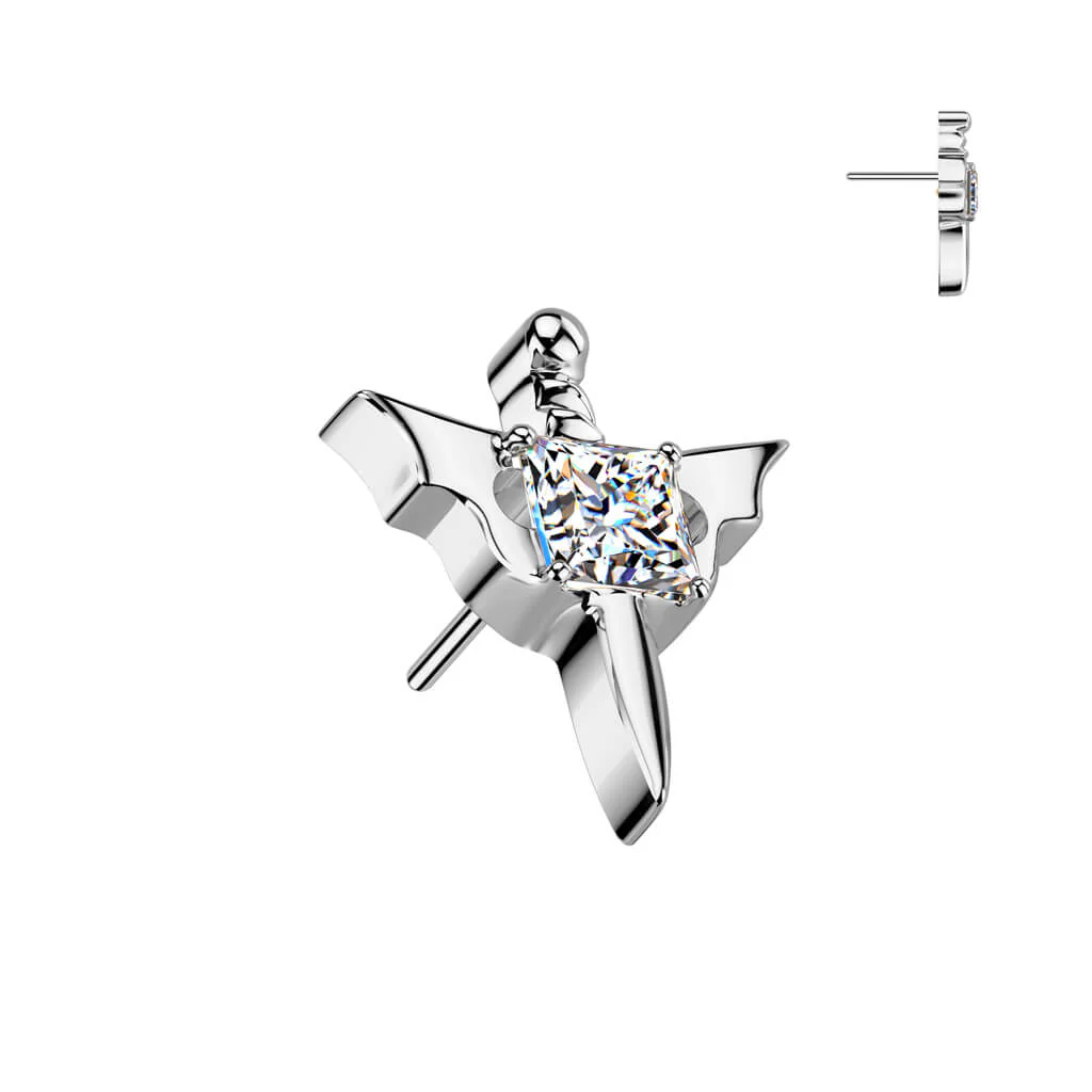 Titane Embout embout poignard ailes de chauve-souris zircone Enfoncer - Image 4