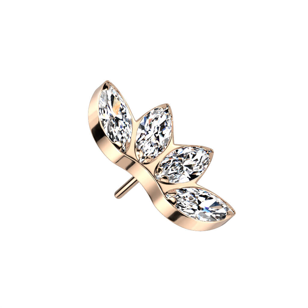 Titane Embout Embout 4 Marquises Zircone Enfoncer - Image 10