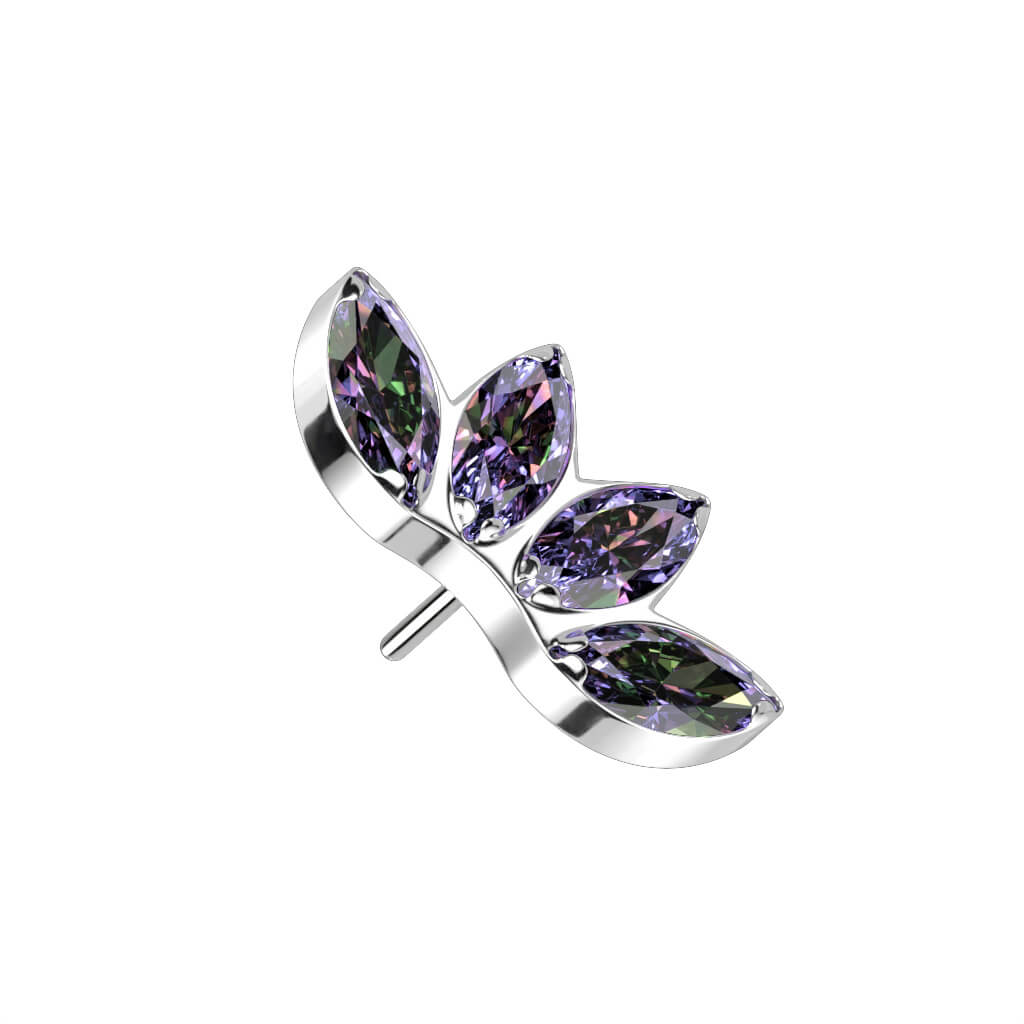 Titane Embout Embout 4 Marquises Zircone Enfoncer - Image 11