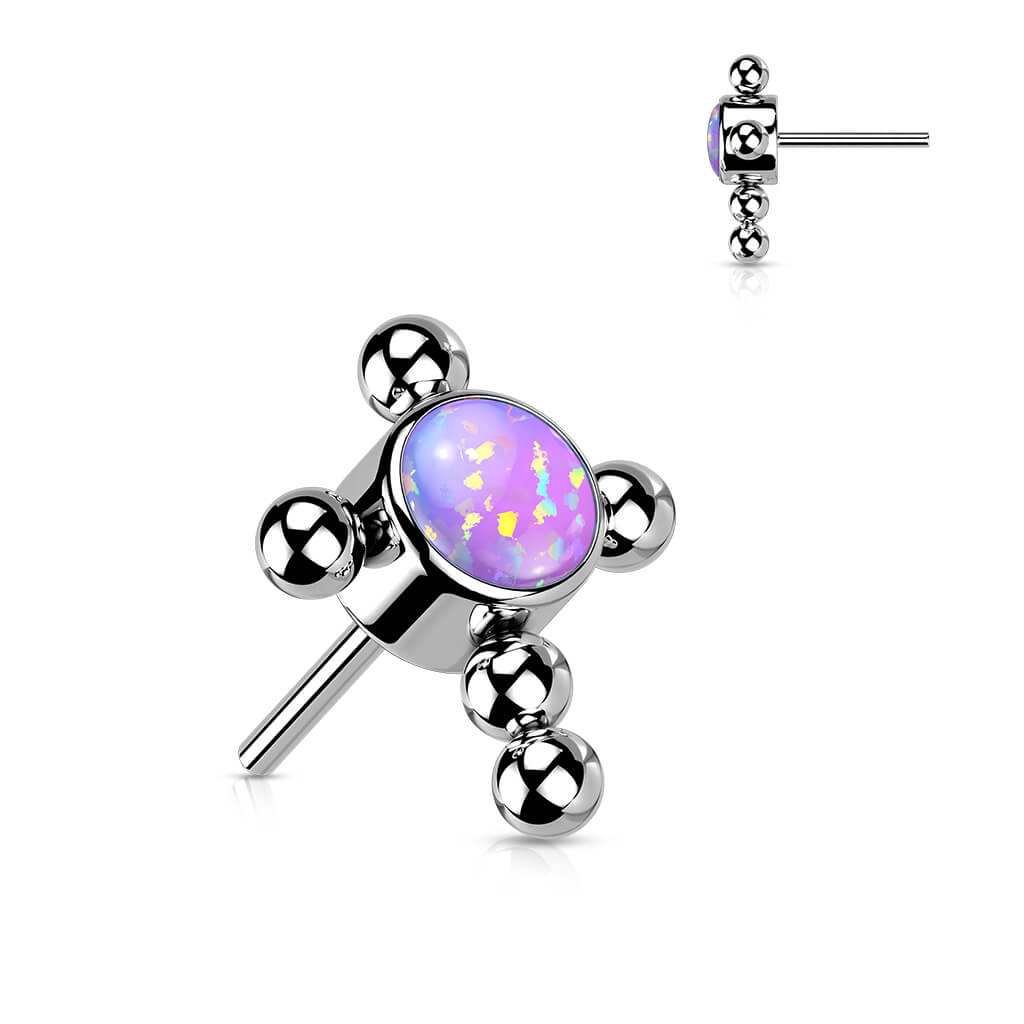 Titane Embout Embout Croix Zircone Opale Enfoncer - Image 10