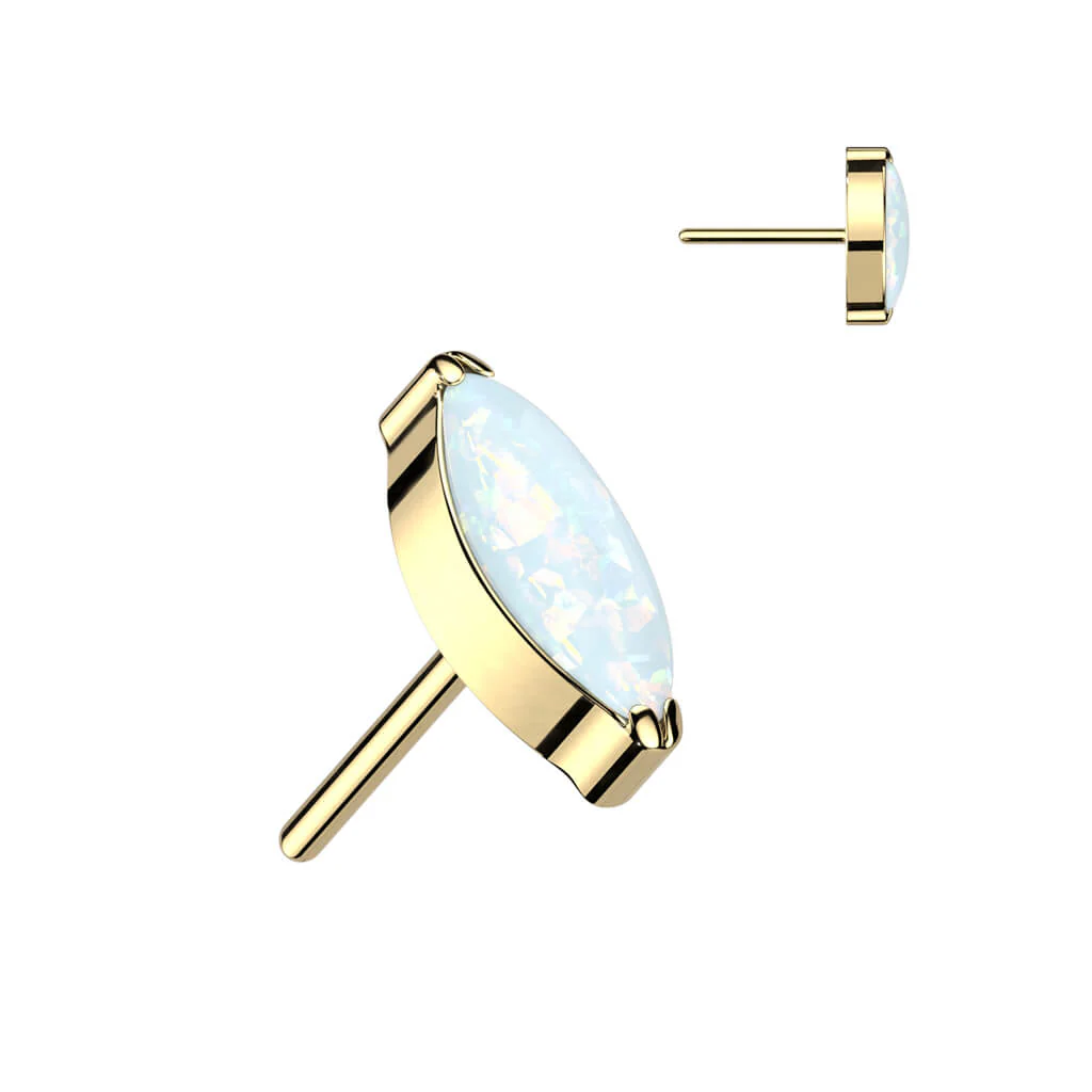 Titane Embout Embout Marquise Zircone Cubique Enfoncer - Image 4