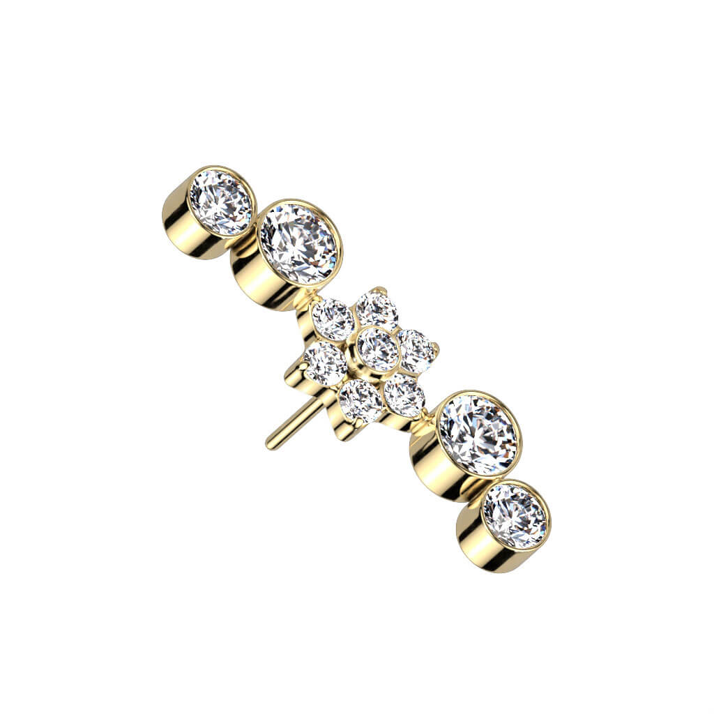 Titane Embout Embout Fleur Zircone Opale Enfoncer - Image 4