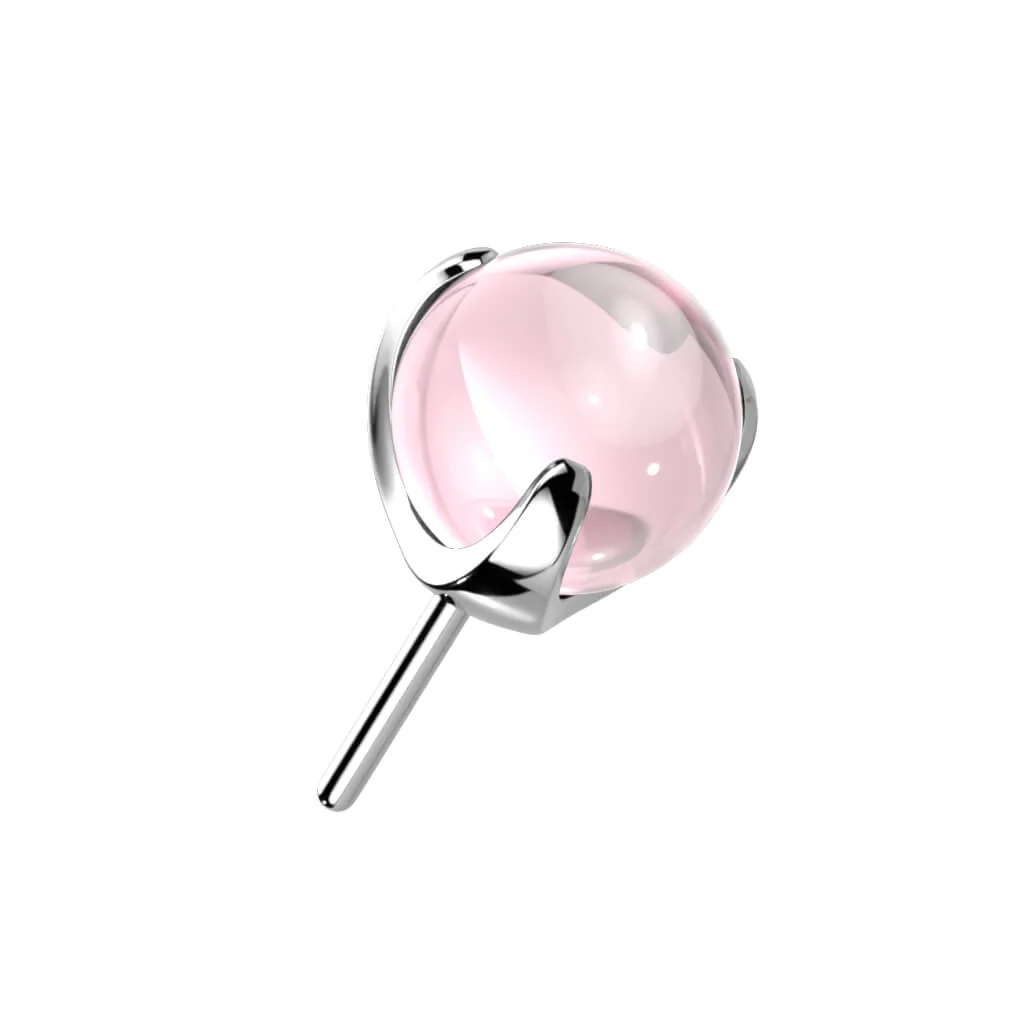 Titane Embout Embout Bille en Verre Argent Enfoncer - Image 3