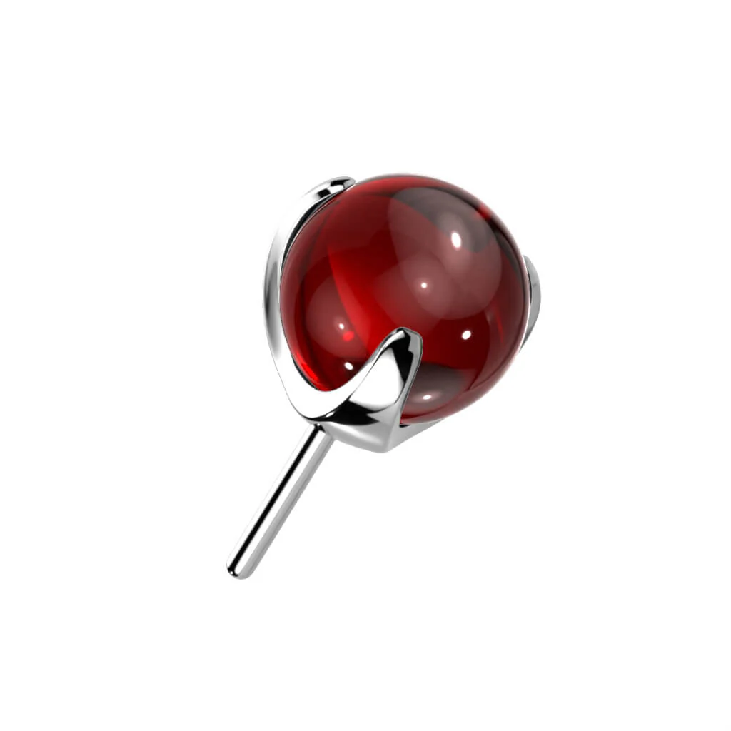 Titane Embout Embout Bille en Verre Argent Enfoncer - Image 4