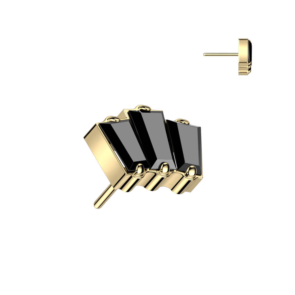 Titane Embout Embout 3 Zircones Opales Enfoncer - Image 7