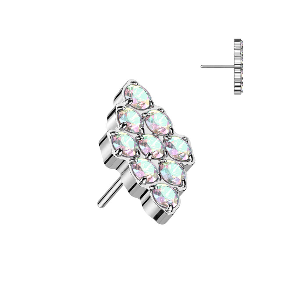 Titane Embout Embout Losange Zircone Enfoncer - Image 2