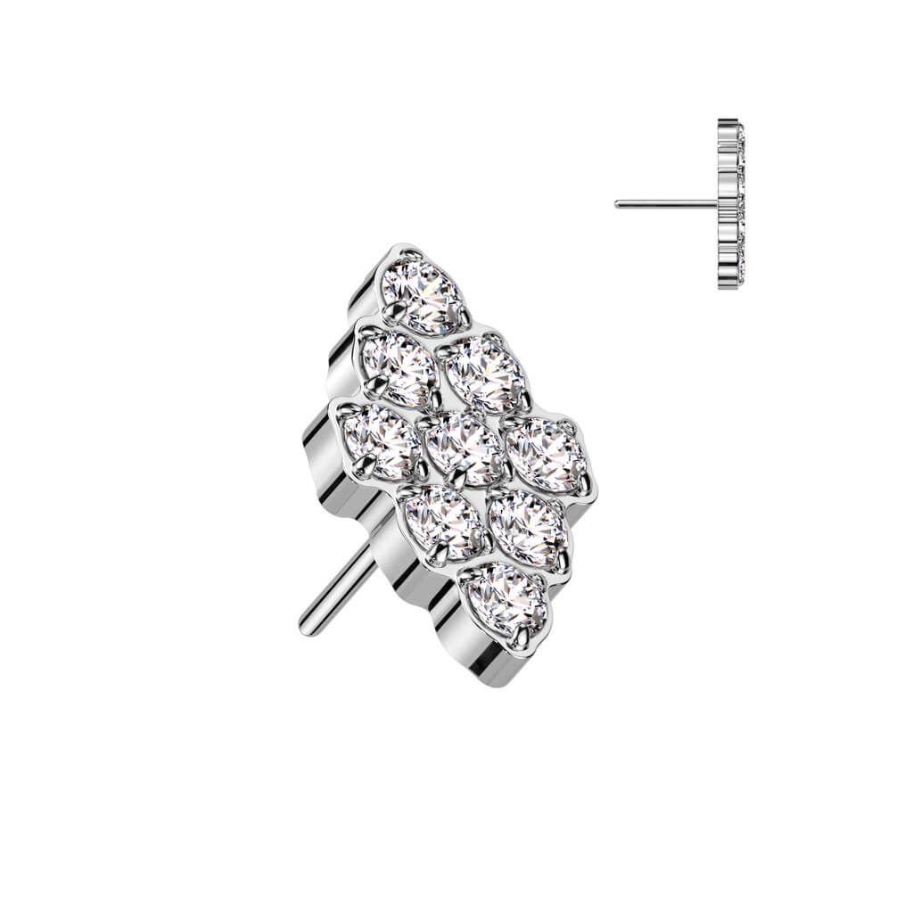 Titane Embout Embout Losange Zircone Enfoncer - Image 3