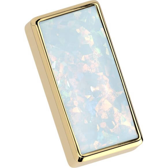 Titane Embout Opale Rectangulaire Serti Clos Enfoncer - Image 4