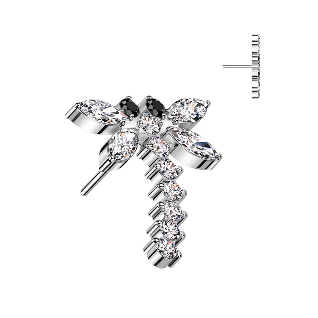 Titane Embout Embout Libellule Zircone Enfoncer - Image 3