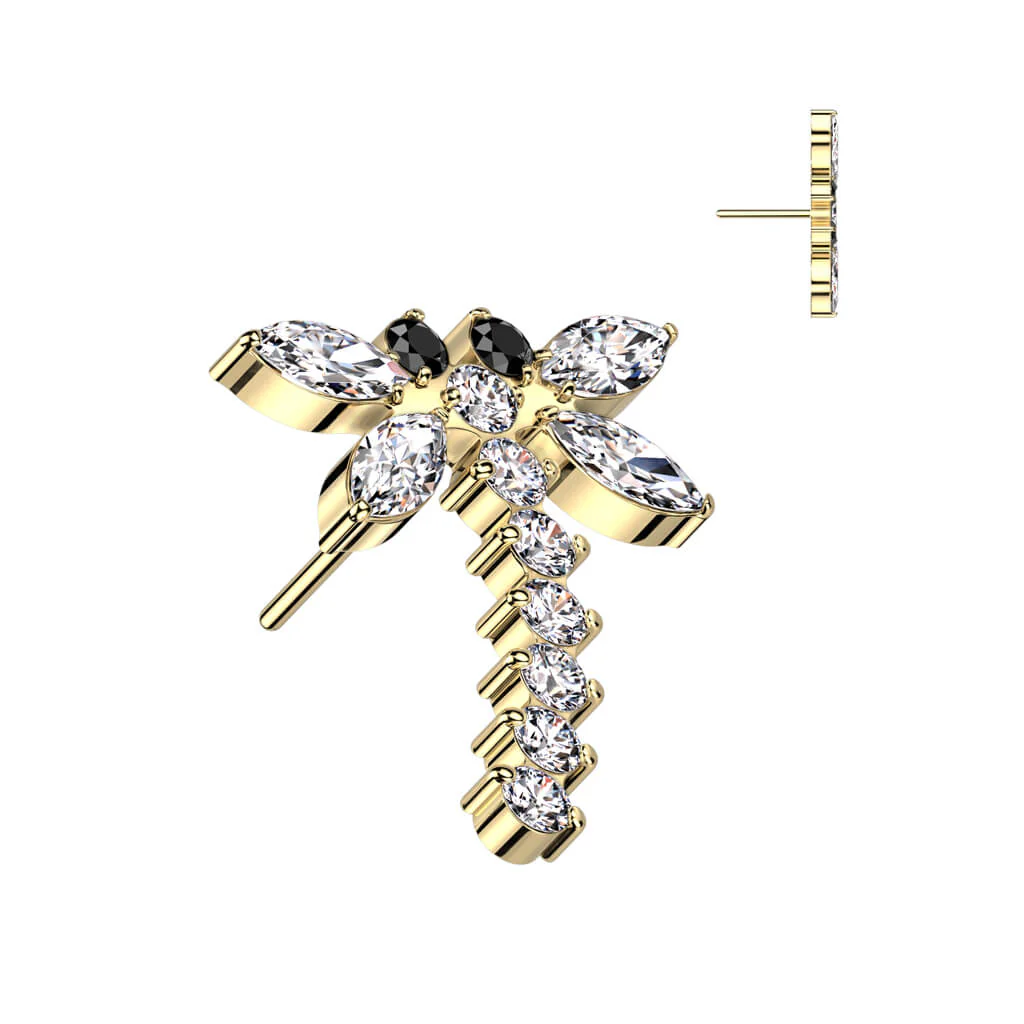 Titane Embout Embout Libellule Zircone Enfoncer - Image 4