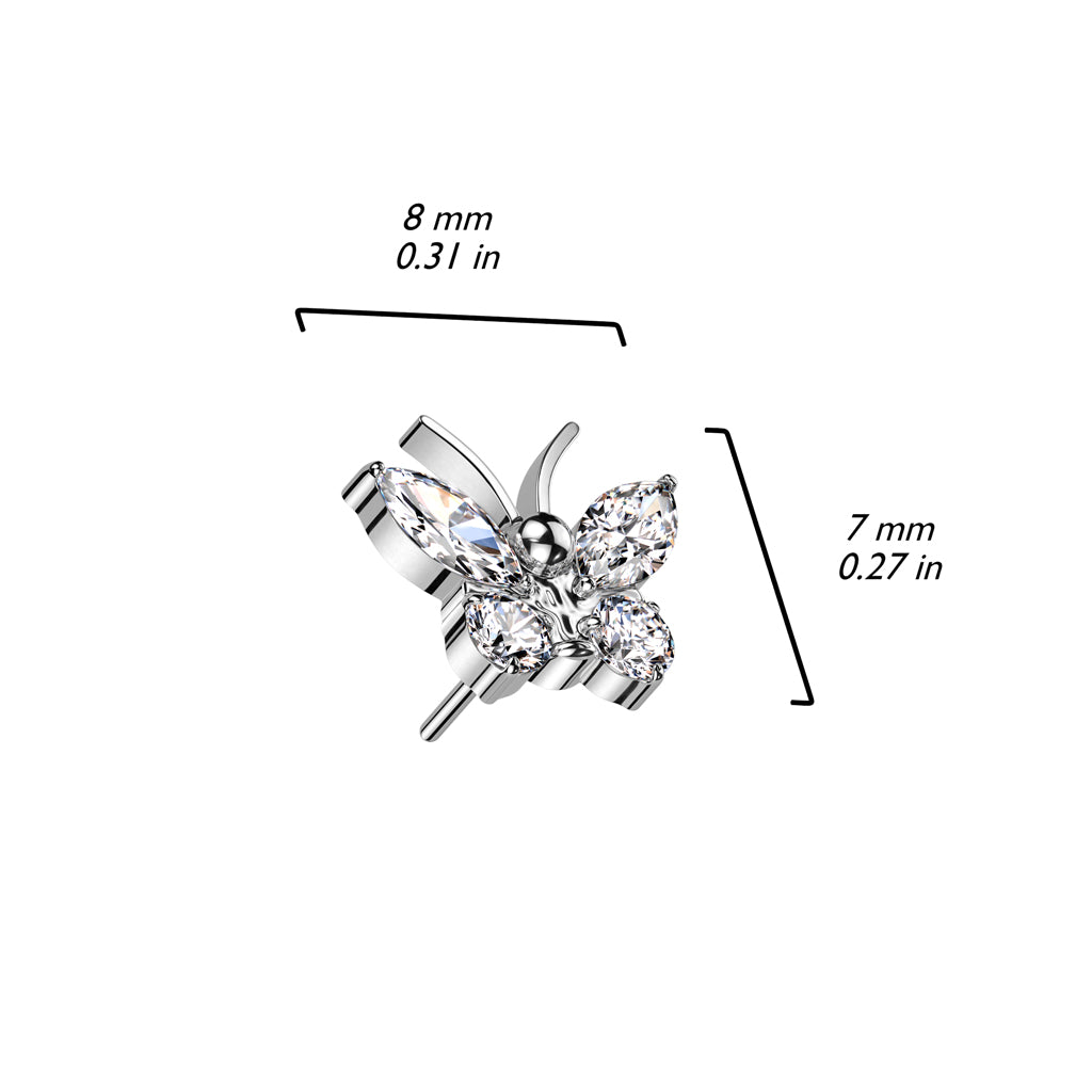 Embout Embout Papillon Zircone Enfoncer - Image 2