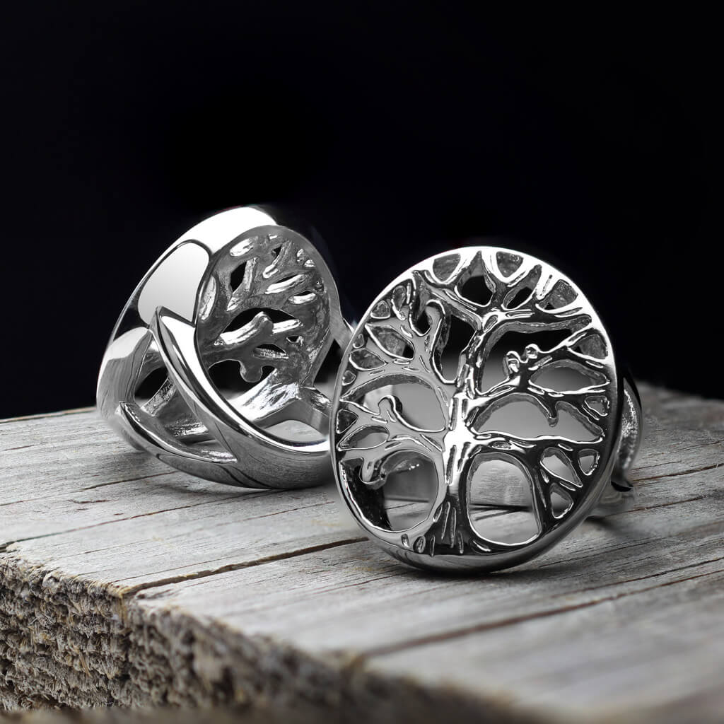 Anneau 316L Bague Moulée Arbre de Vie - Image 2