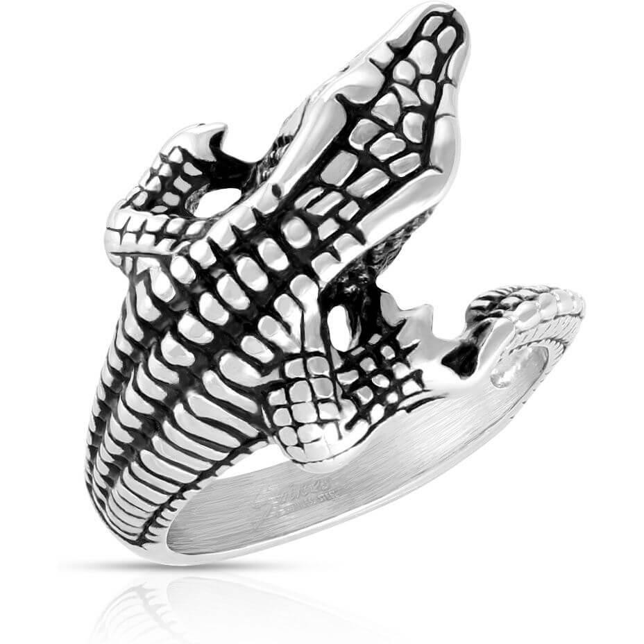 Anneau 316L Bague Alligator Enroulé