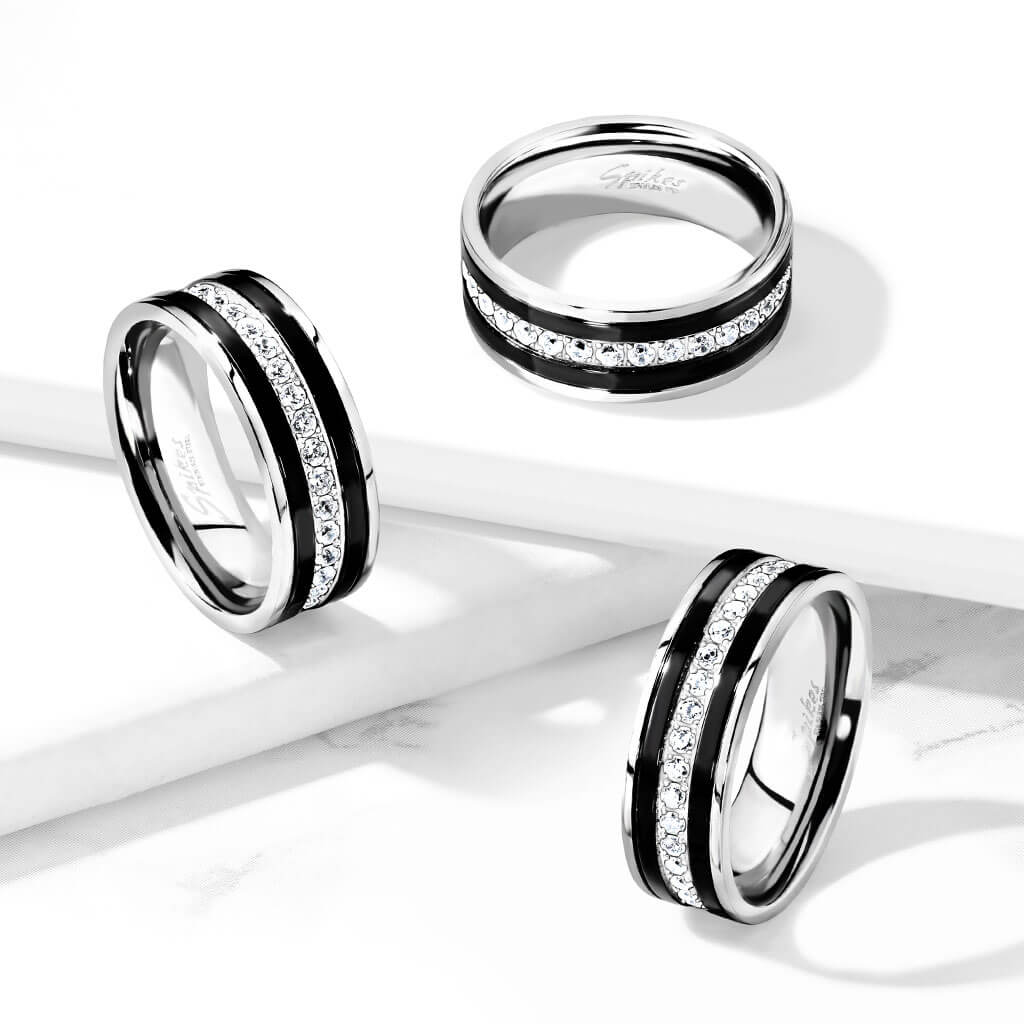 Anneau Zircone Noir Argent - Image 2