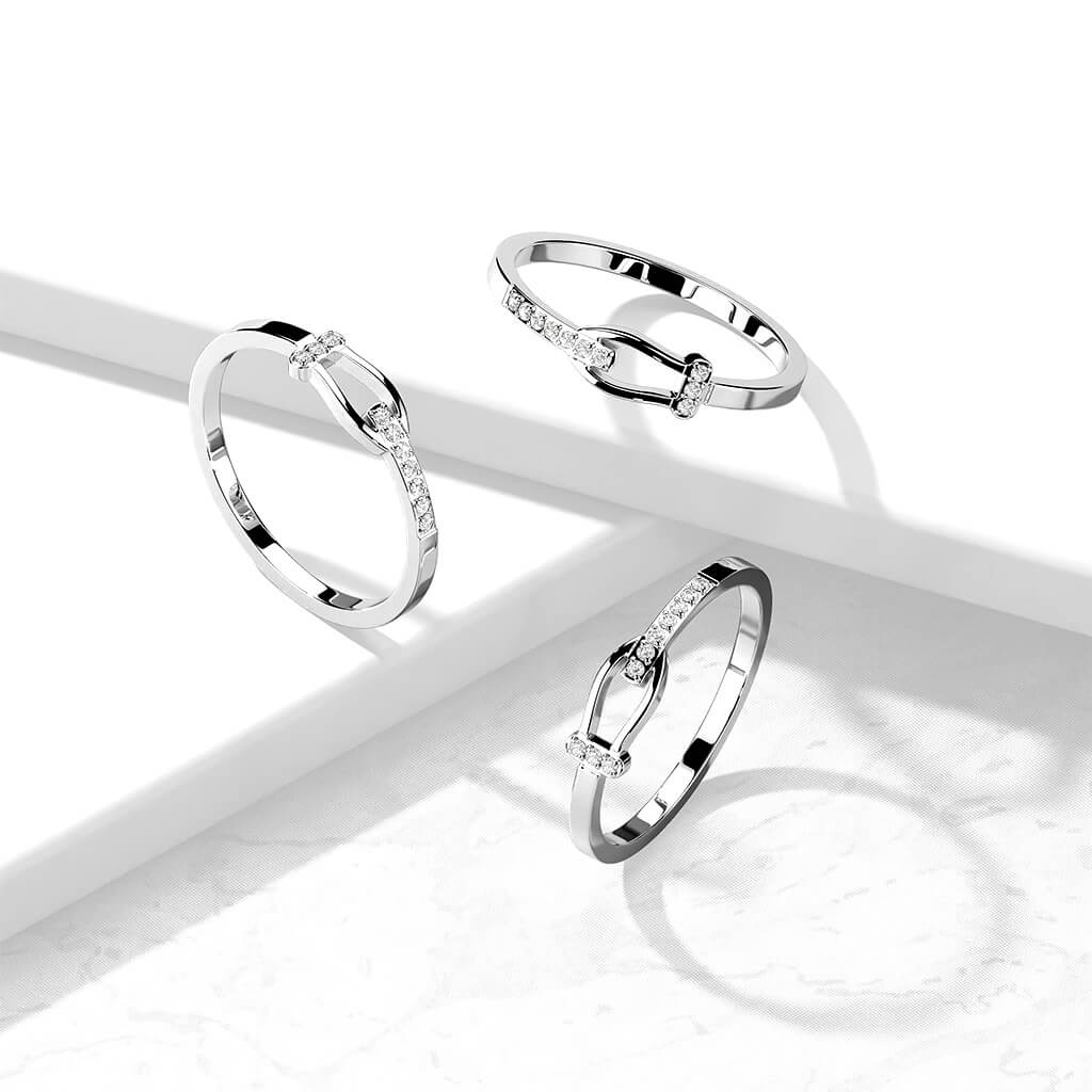 Anneau Ceinture Zircone Argent - Image 2