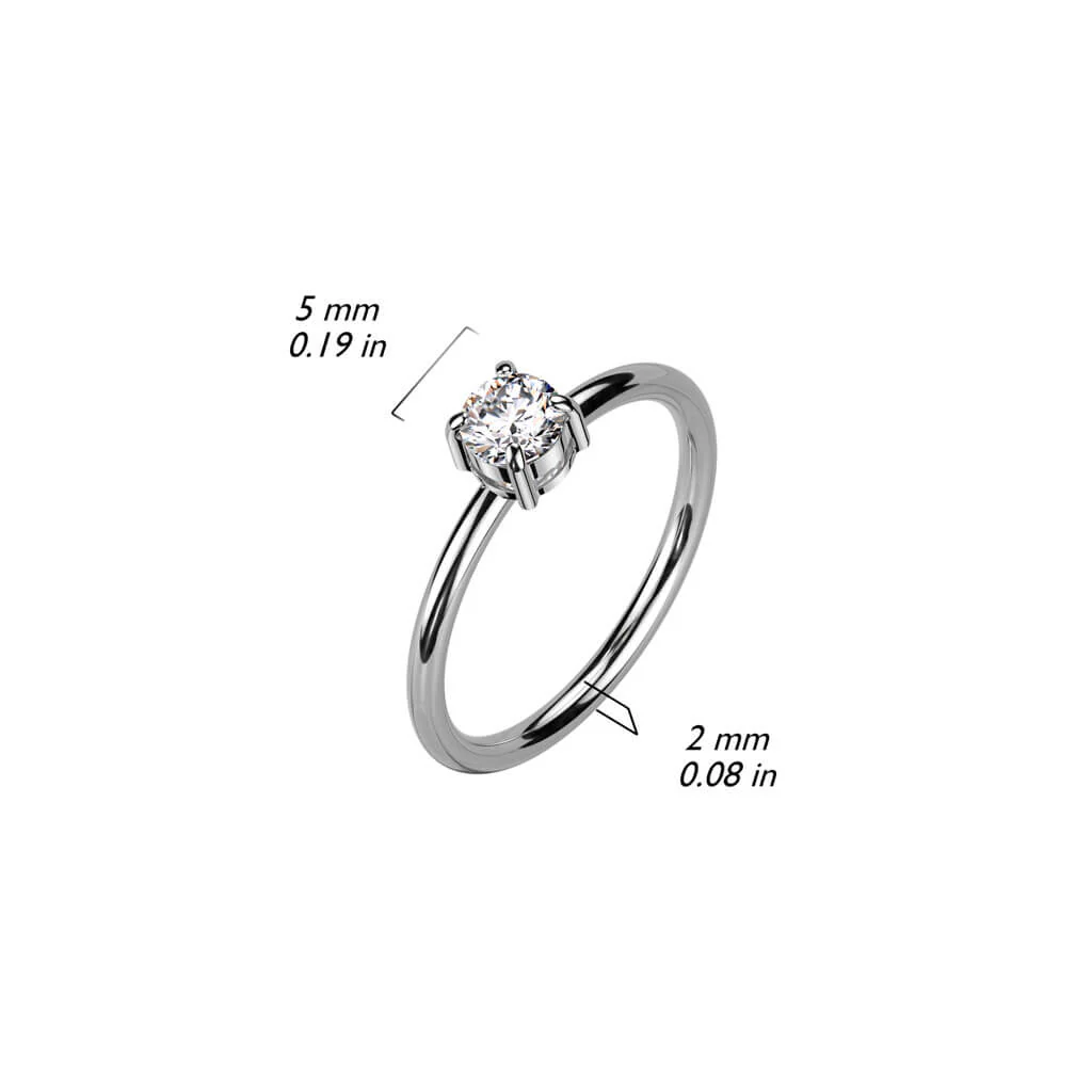Anneau Zircone Carré Argent - Image 2