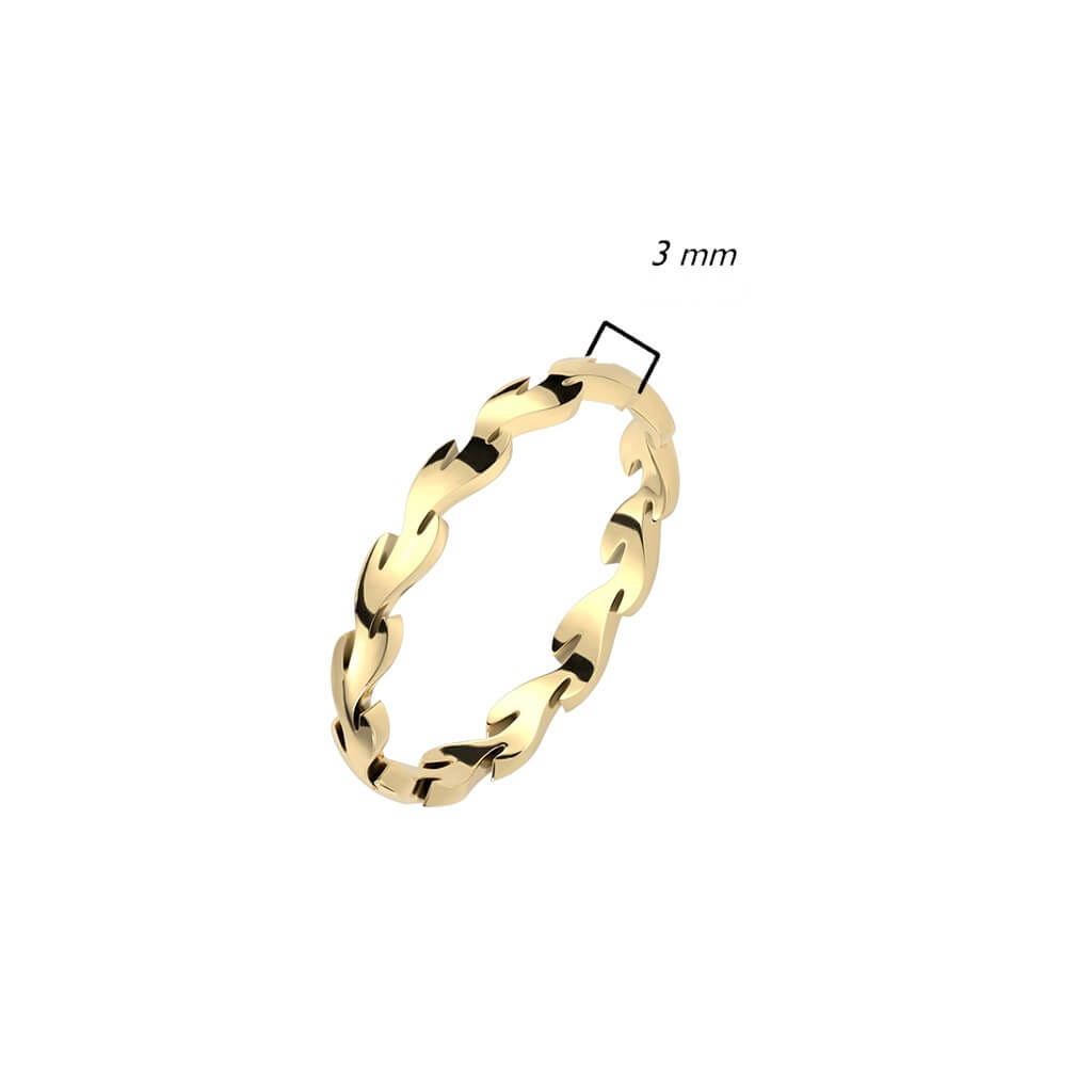 Anneau 316L Bague Feuille Éternité Or - Image 2