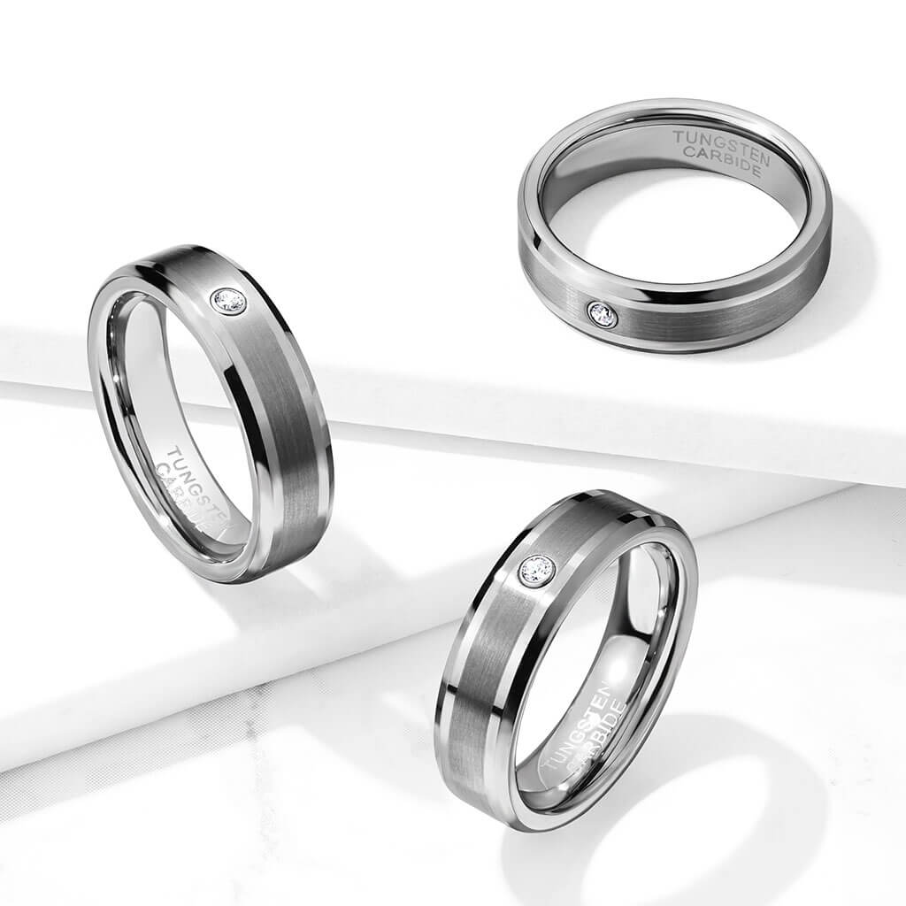 Anneau Zircone Argent Brossé - Image 3