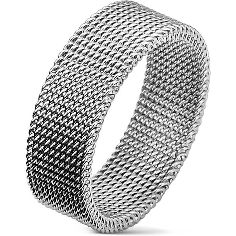 Anneau 316L Bague Grille de Maille Flexible