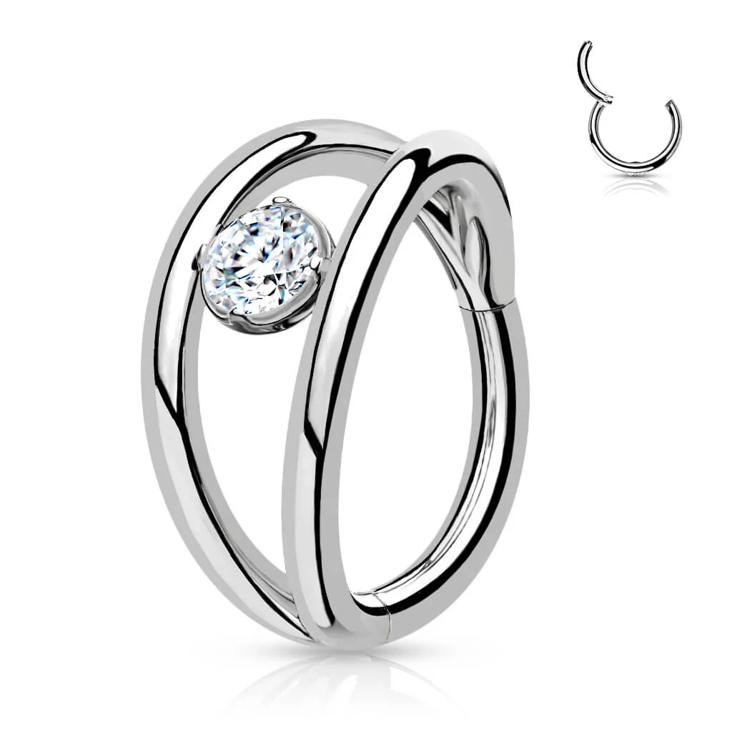 Anneau Bille Zircone Argent Cliqueur - Image 8