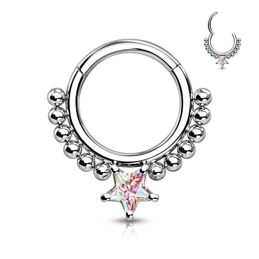 Anneau Étoile Zircone Argent Cliqueur - Image 2