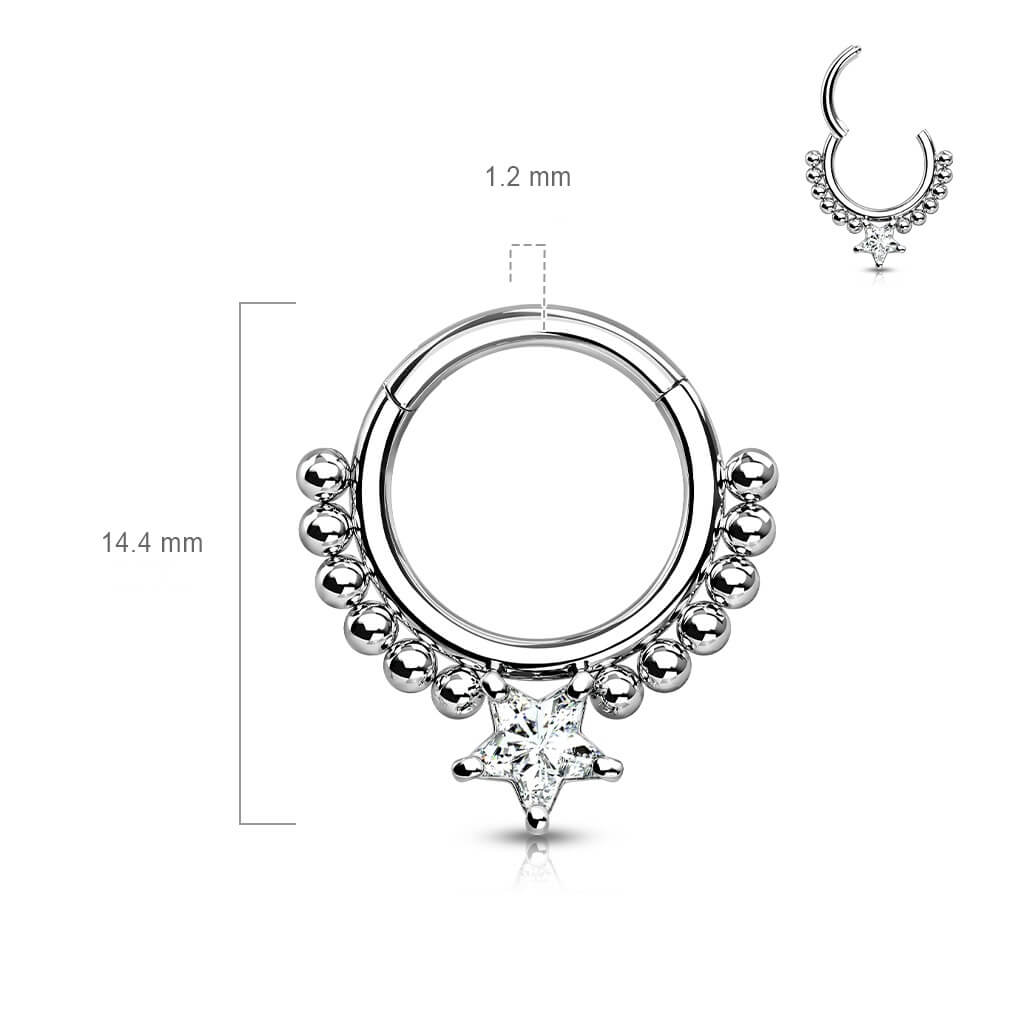 Anneau Étoile Zircone Argent Cliqueur - Image 3