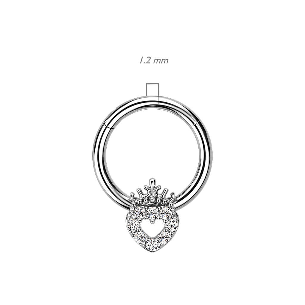 Anneau Cœur Couronne Zircone Cliqueur - Image 3