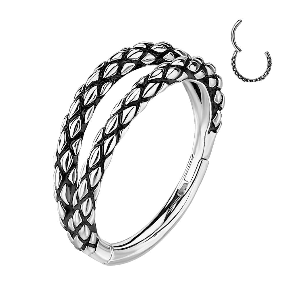 Anneau Peau de Lézard Double Anneaux Cliqueur - Image 3