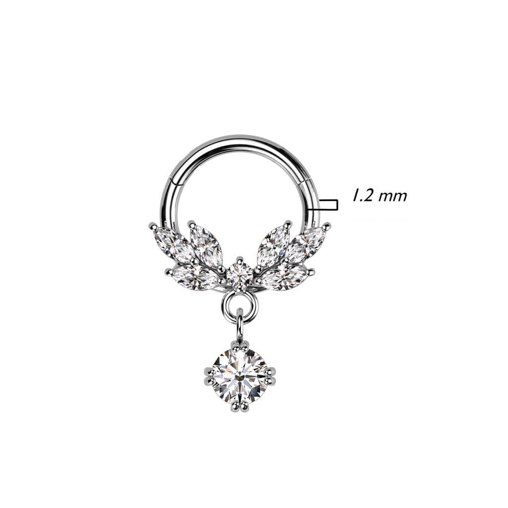 Anneau Pendentif Feuilles Zircone Cliqueur - Image 3