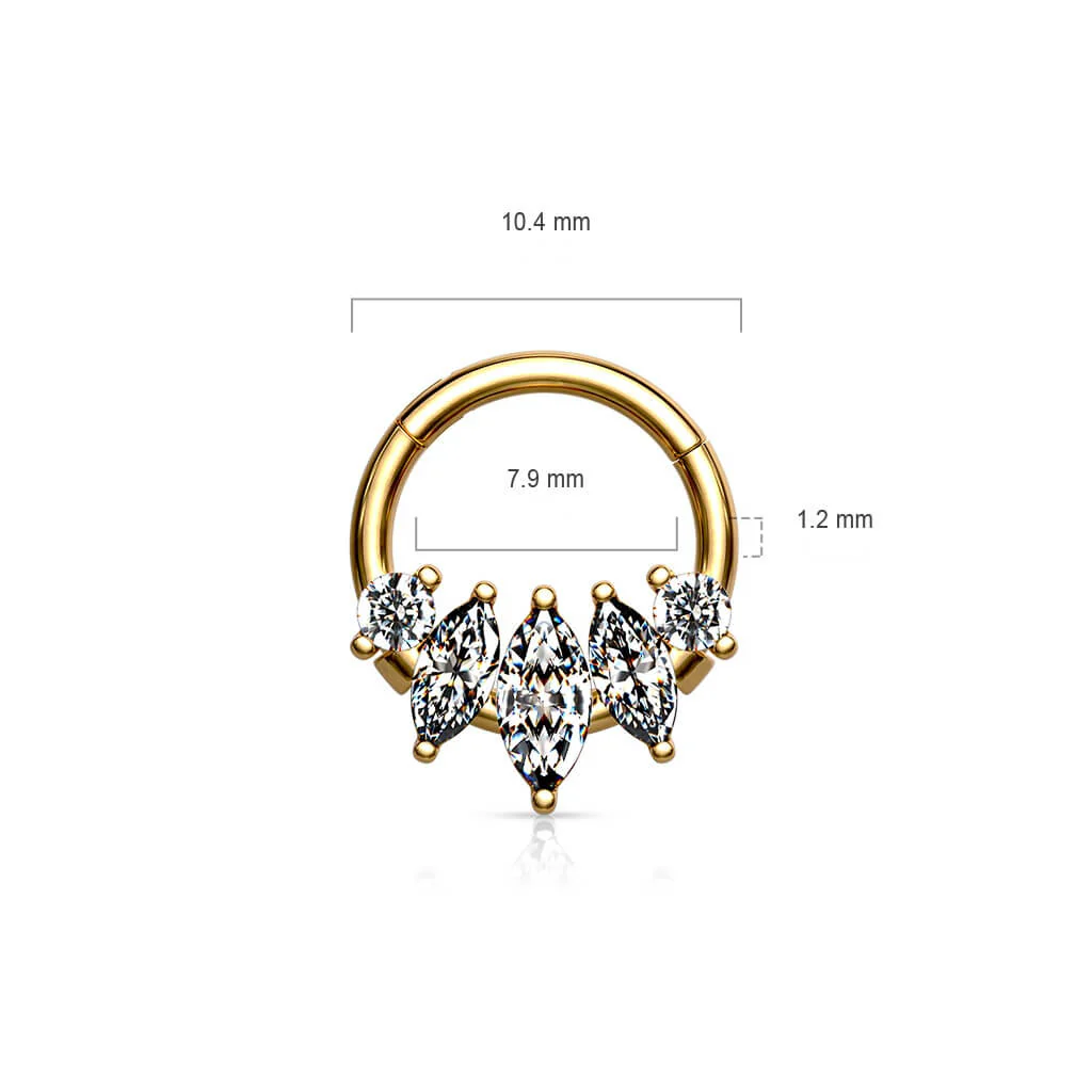 Anneau 5 Marquises Zircone Cliqueur - Image 3