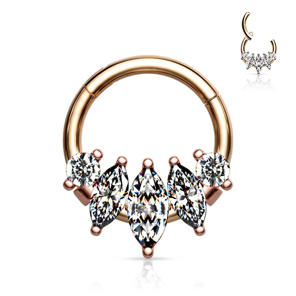 Anneau 5 Marquises Zircone Cliqueur - Image 8