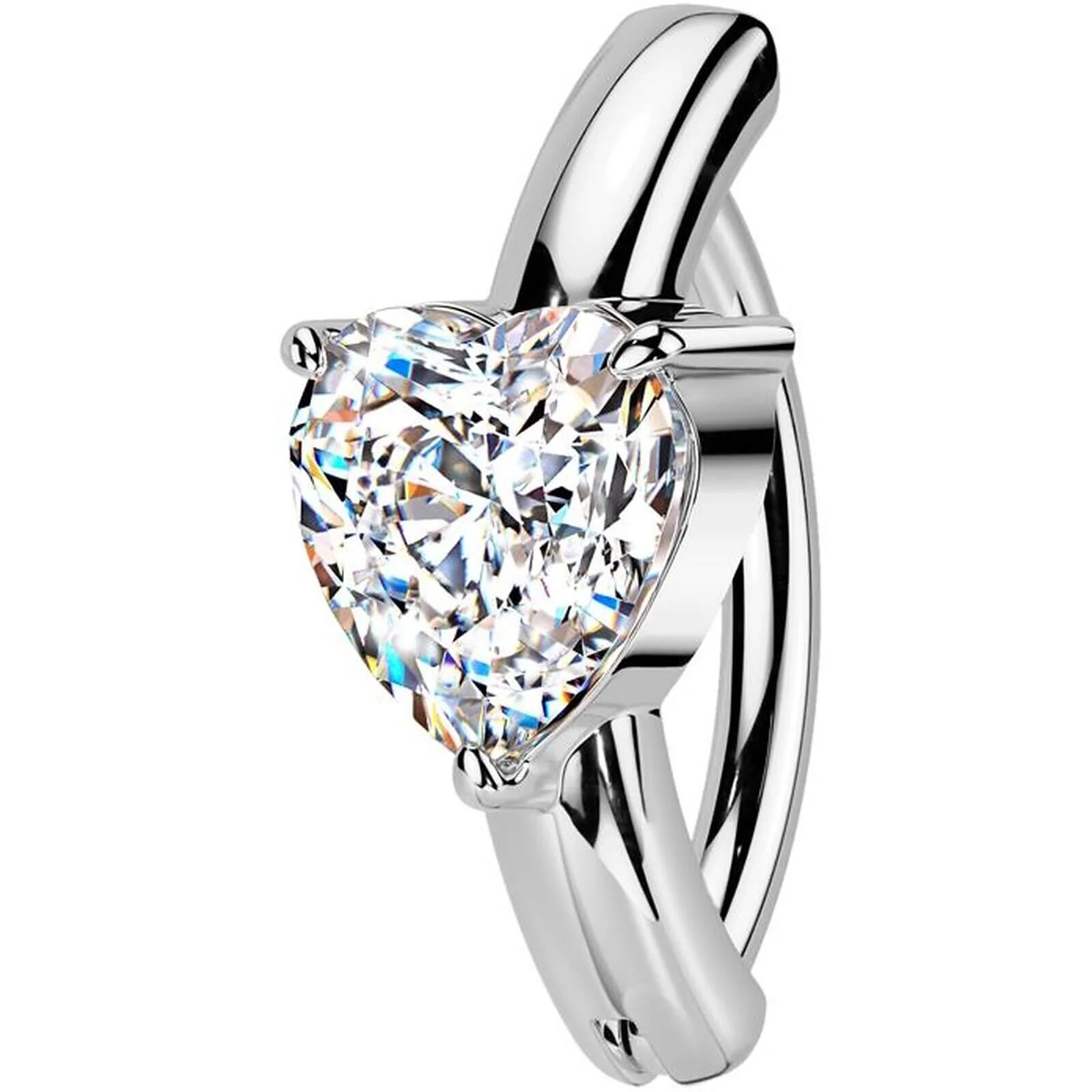 Piercing Nombril cœur zircone Segment