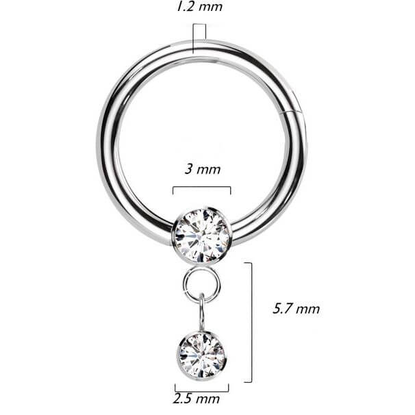 Titane Anneau Pendentif Zircone Cliqueur - Image 2