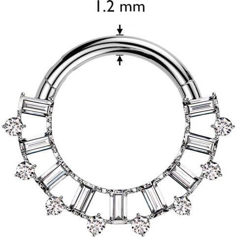 Titane Anneau Baguette Coup Zircone Cliqueur - Image 2