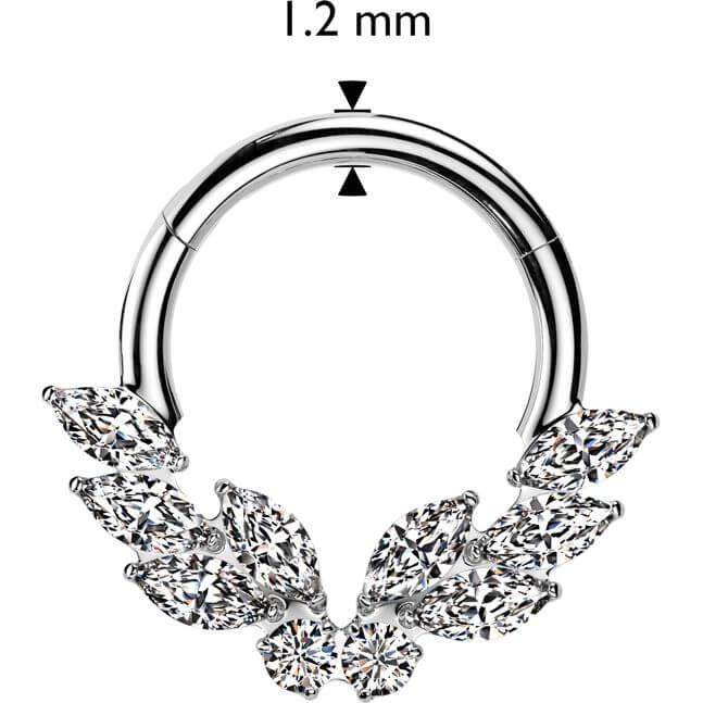 Titane Anneau zircone marquise papillon Segment - Image 2