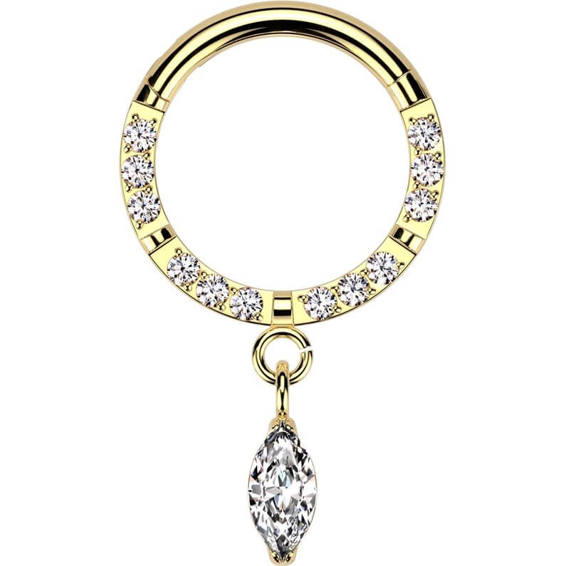 Titane Anneau pendentif zironia marquise Segment - Image 4